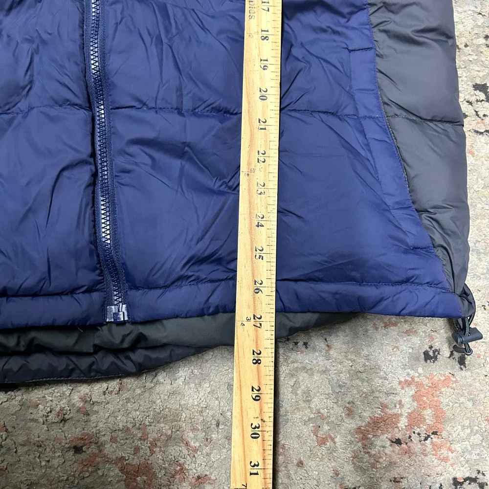The North Face 550 Down Puffer Vest Mens Large Blue Grey Quilted Full Zip